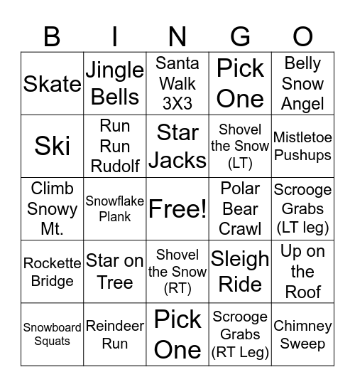 Christmas  Bingo Card