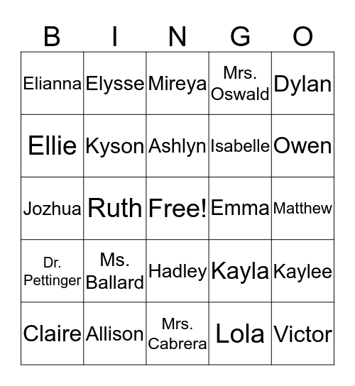 Ballard-riffic Bingo! Bingo Card