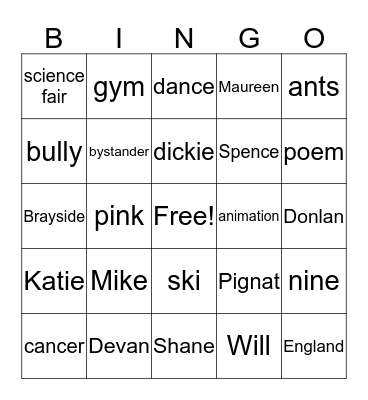 Egghead Bingo Card