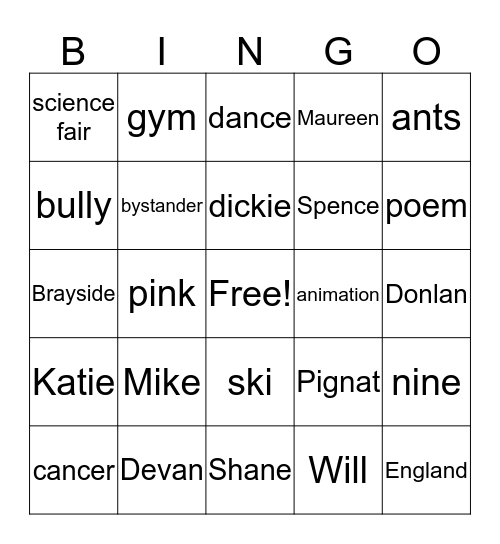 Egghead Bingo Card