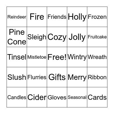 PSD Holiday Bingo 2017 Bingo Card