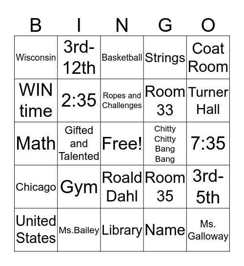 Golda Bingo Card