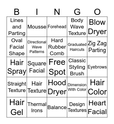 Principle of Hair Designs Bingo Card