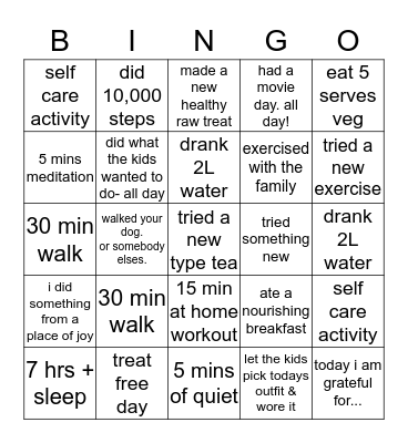 Paula PT Holiday Bingo Card