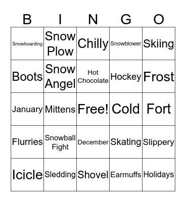 Winter bingo Card