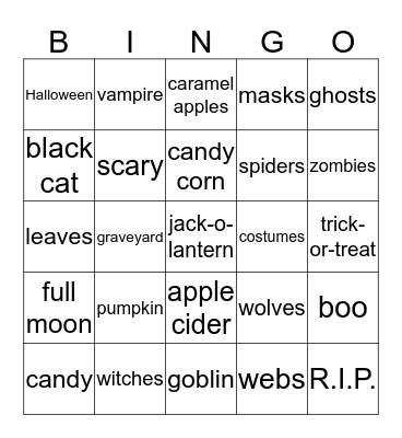 Halloween BINGO! Bingo Card