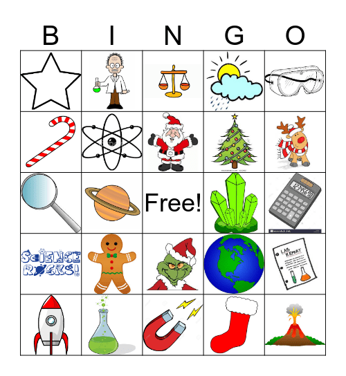 Science Christmas Bingo Card