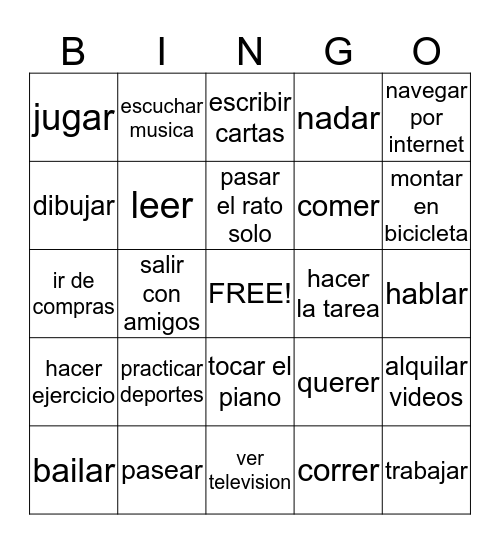 Chapter 3 Bingo Card