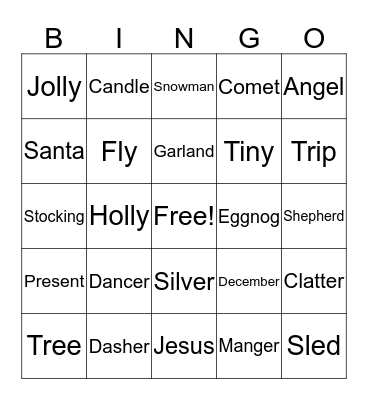 Christmas Bingo Card