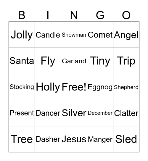 Christmas Bingo Card