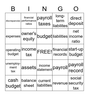 Chapter 12  Bingo Card