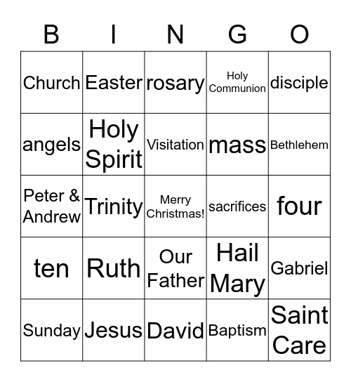 Merry Christmas! Bingo Card