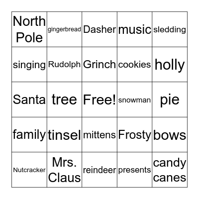 Christmas BIngo Card