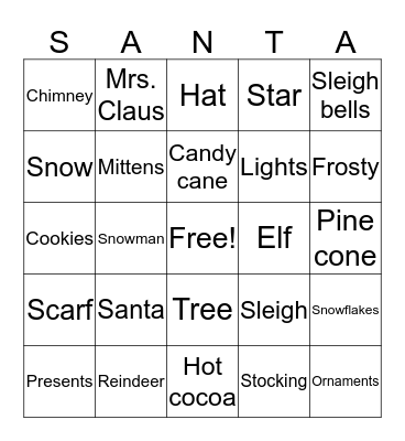 Christmas Bingo Card