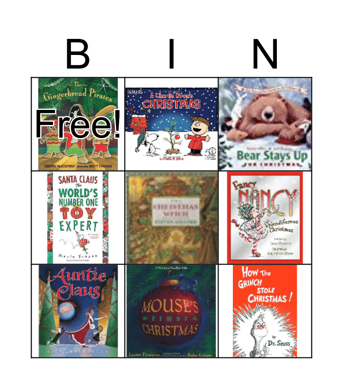 Christmas Book Bingo Card