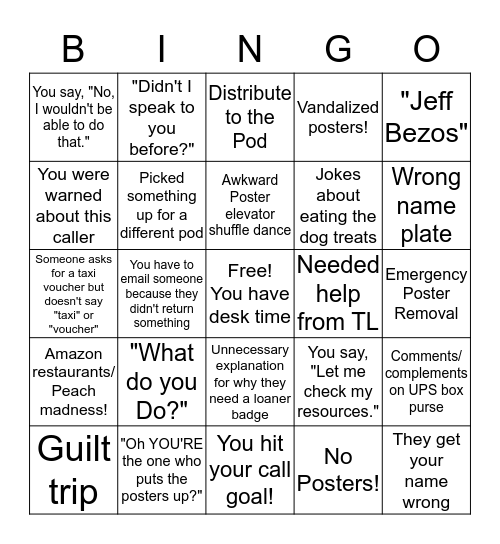 Rabbit Reception Bingo Card