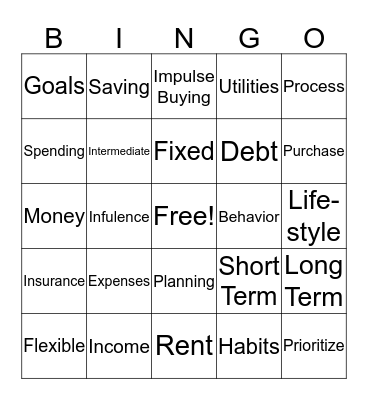 Journey to Careers BINGO Card