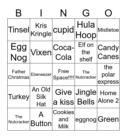 Christmas Bingo!  Bingo Card
