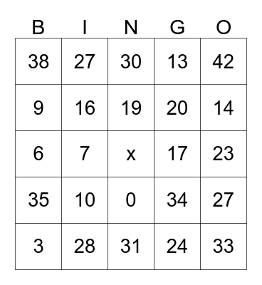 Football Bingo (Indy) Bingo Card