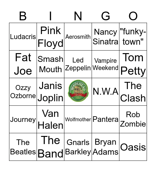 Jimmy Geez Music Bingo Card