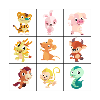 Animals Bingo Card