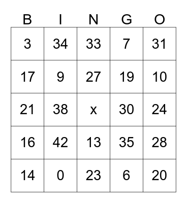 Football Bingo (Indy) Bingo Card