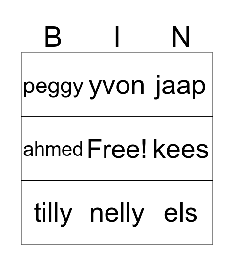 teacher Bingo Card