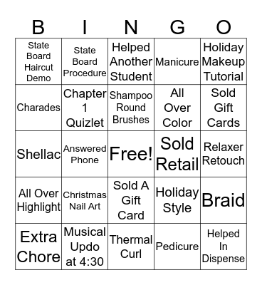 Holiday Bingo Card