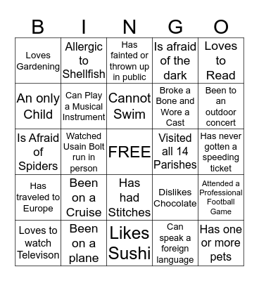 FIND SOMEONE WHO ... Bingo Card