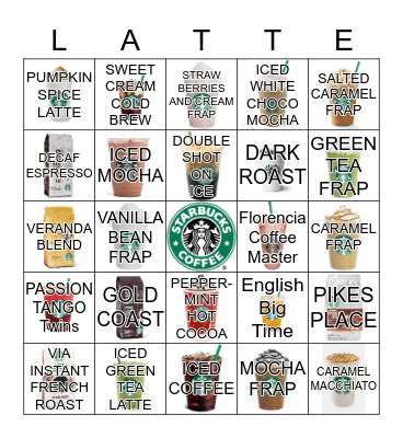 STARBUCKS BINGO NIGHT Bingo Card