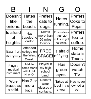 GTM People BINGO Card