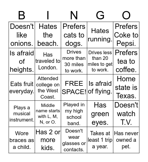 GTM People BINGO Card