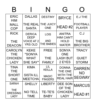 FAMILY BINGO Card
