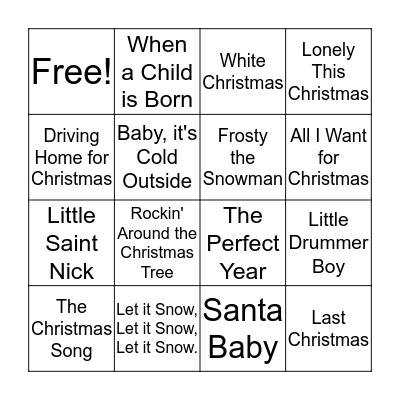 Christmas  Bingo Card