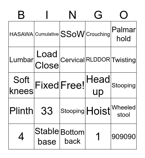 Summary Bingo Card