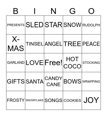 RBH HOLIDAY BINGO Card