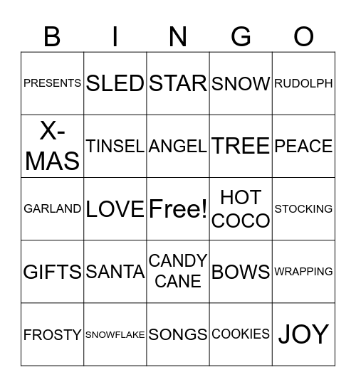 RBH HOLIDAY BINGO Card