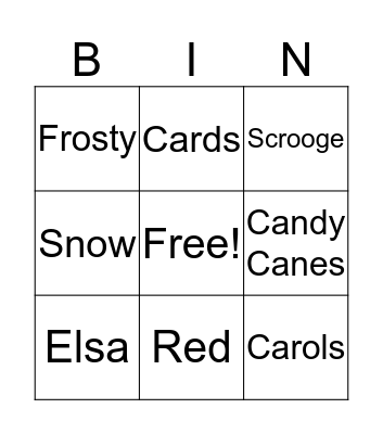 Christmas Bingo Card