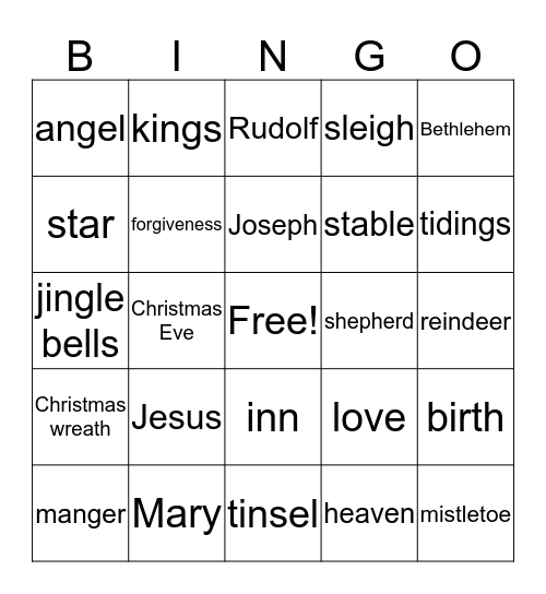 Christmas Bingo Card