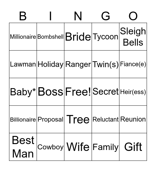 Harlequin Bingo Card