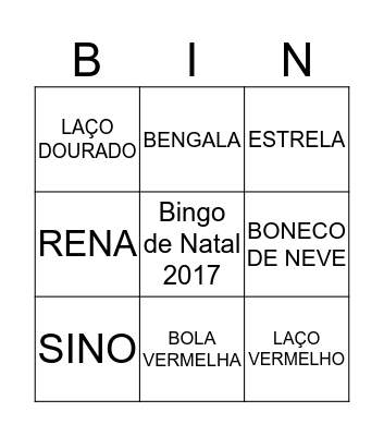 Bingo de Natal Bingo Card