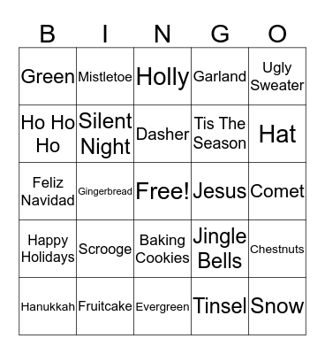 Remedi Holiday Bingo Card