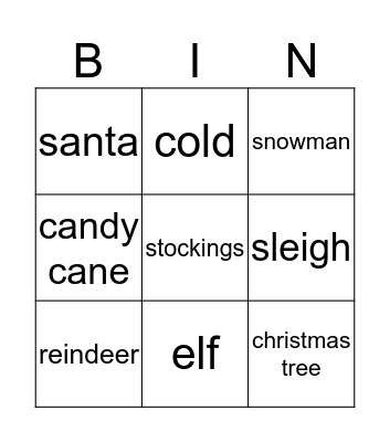 Christmas Bingo Card