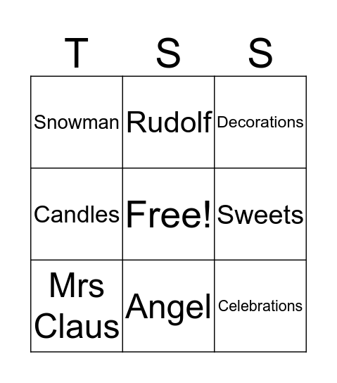 TSS Christmas Bingo Card