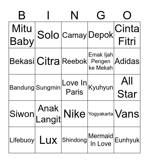 YOUNGKPXS Bingo Card