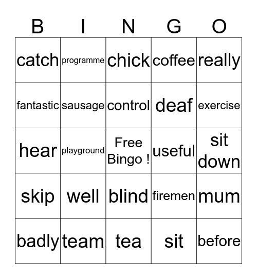 5A-48-71 Bingo Card
