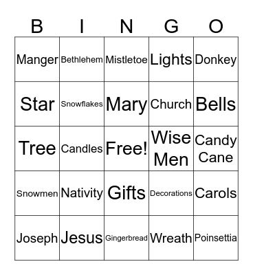 Christmas Bingo! Bingo Card