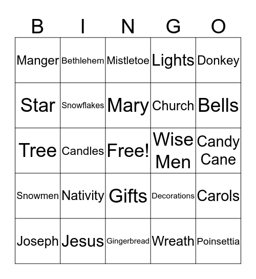 Christmas Bingo! Bingo Card