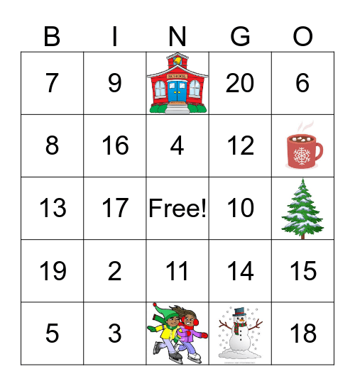 Winter Math Bingo! Bingo Card