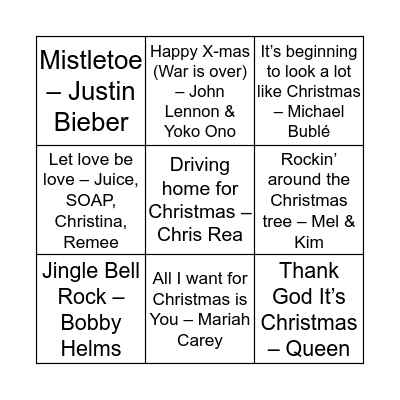 Olsens julebingo Card